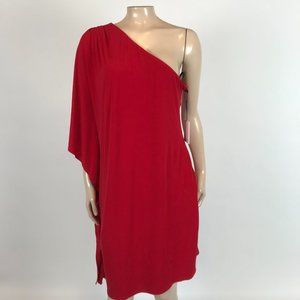 Calvin Klein Red One-Shoulder Mini Dress